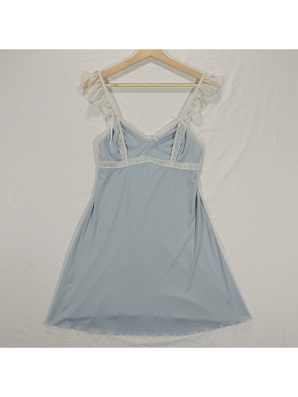Babydoll Nightie Lace Flutter Details Nightgown Mini Dress Fairy